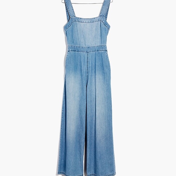 Madewell Pants - Madewell Denim Apron Bow-Back Jumpsuit